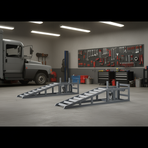 Lot de 2 rampes de levage hydrauliques à profil bas pour voitures, capacité 5T (11 000 lbs), en acier gris, pour camions de service, remorques, garages et véhicules - Product Image 2