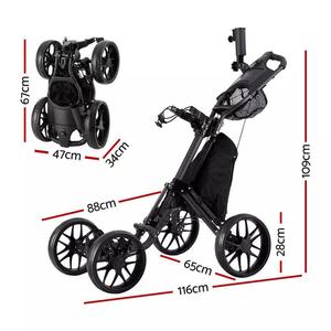 Vierwiel elektrische golfkar trolleytas roestvrijstalen golftrolley - Product Image 4