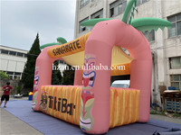 Stand de bar gonflable Tiki pour fête sur la plage, en tissu Oxford résistant au soleil et au vent, idéal pour la décoration d'événements tropicaux