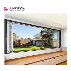 Luvindow cửa sổ cho Canada & USA thị trường tùy chỉnh phong cách và kích thước sơn tĩnh điện ban công gấp cửa sổ Bifold - Product Image 1