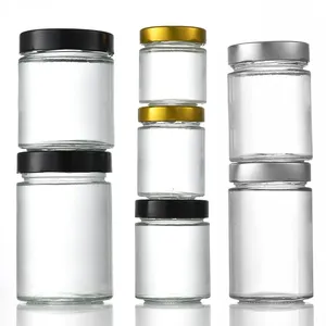 新款蜂蜜瓶玻璃直管泡菜果酱罐泡菜辣椒密封罐装泡菜谷物储存罐