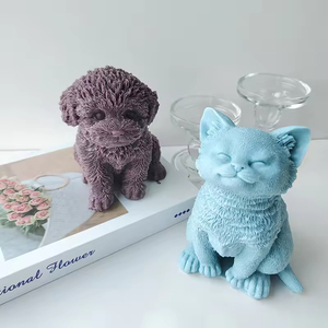 J1181 trang trí nội thất sáp đậu nành Puppy động vật Teddy Puppies Dog Silicone khuôn dễ thương Beagle nến khuôn - Product Image 5