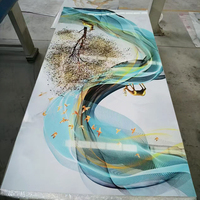 Panneau mural en PVC veiné or blanc, résistant à l'eau et au feu, avec revêtement UV, pour la décoration intérieure d'hôtels