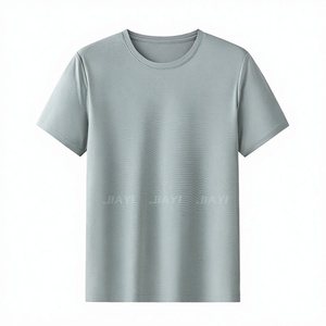 T-shirt uni décontracté d'été pour homme, anti-boulochage, avec logo sérigraphié au dos, col rond, manches courtes, coupe classique - Product Image 3