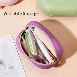 Pochette de Maquillage en Silicone Personnalisable avec Logo, Organisateur Cosmétique de Voyage Violet avec Fermeture Éclair pour Femme, Petite Pochette Tendance 2026 pour Dames - Product Image 2