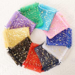 Bolsitas de Organza Cuadradas Pequeñas y Coloridas con Cordón, Diseño de Flores y Estrellas, Duraderas para Toda Ocasión - Product Image 6