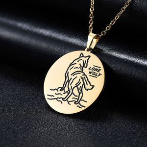 Collana con Ciondolo a Forma di Lupo 'Myshape Lone Howl', Amuleto in Acciaio Inossidabile Color Oro con Catena Regolabile per Uomo e <span class=keywords><strong>Donna</strong></span> - Product Image 5