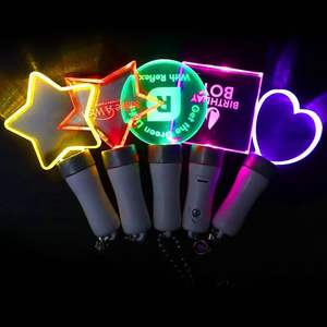 Individuelle Muster Kpop Mini-Leuchtstab Werbe-LED-Stick Blinkender Schlüsselanhänger für Konzerte Partys Geschenk - Product Image 1
