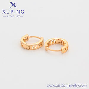 S00141127 و Xuping رخيصة سعر أسبوعي صفقة النحاس مجوهرات الأطفال 18K الذهب اللون سور نمط الجوف خارج أقراط هوجي - Product Image 5