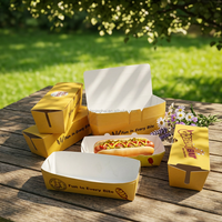 Carpas de Papel Kraft Desechables, Biodegradables y Reciclables, Contenedores de Alimentos para Papas Fritas, Bocadillos, Comida para Llevar, Uso en Restaurantes