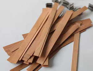 Mèches de bougie en bois de cerisier naturel, écologiques, de haute qualité, pré-adhésives, sûres, non toxiques, pour la fabrication de bougies - Product Image 1