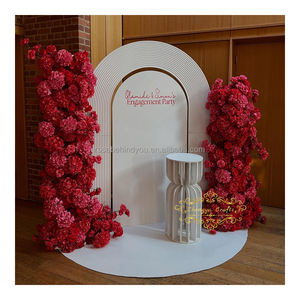 Composition florale artificielle de haute qualité en soie, guirlande florale <span class=keywords><strong>fuchsia</strong></span>, <span class=keywords><strong>fleurs</strong></span> d'arche rose vif pour mariage, fête, décoration intérieure, vente en gros - Product Image 6