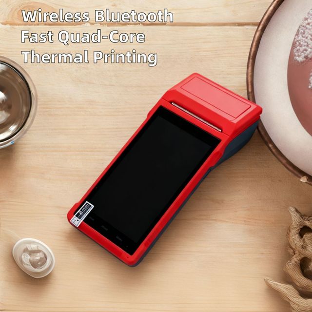 LIVERDOL Multi-Function Cash Register High-Speed Mobile Terminal POS with Bluetooth 58mm Terminal Printer for Supermarkets