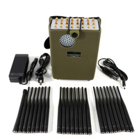 Détecteur de signal portable à 24 antennes, 24 W, rayon de 20 m, pour tous les signaux 2G, 3G, 4G, 5G, LORA, LOJACK, GPS, Wi-Fi et RF