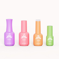 Botol Kutek Kosong Grosir Bulat 10ml 15ml Logo Kustom Set Kemasan Kaca Gel Builder