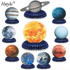 Hstyle 10 pièces espace système solaire thème nid d'abeille centres de table espace extra-atmosphérique fête fournitures planète nid d'abeille galaxie Photo accessoires - Product Image 2