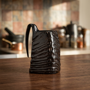 B.S. Reutilizable Tazas de Cerveza de Cuerno de Búfalo Vikingas, Ecológicas, Ligeras, con Tapa de Bambú, para Camping - Product Image 1