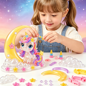 Set de Pegatinas Apilables 3D de Cristal, Diseño de Luna, Estrella, Arcoíris y Unicornio, Piezas Transparentes de Cristal, Juguete Creativo para Niñas Pequeñas - Product Image 2