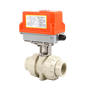 Vanne à boisseau sphérique électrique PPH à double commande, corps en plastique, raccord à souder, vanne <span class=keywords><strong>d</strong></span>'arrêt pour fluides aqueux - Product Image 1