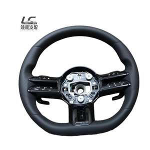 Volant sport en cuir noir de luxe et fibre de carbone pour Mercedes-Benz <span class=keywords><strong>GLE</strong></span> GLC X253 C253 CLA W117 - Motion Design - Product Image 1