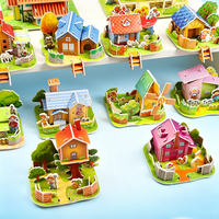 Maison de puzzle 3D à construire soi-même pour étudiants, modèle artisanal créatif, cadeau idéal pour les enfants de 3 à 6 ans