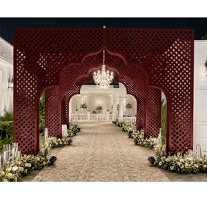 Arco de entrada para bodas de estilo marroquí con paneles cortados a láser, diseño Jali, personalizado, arco blanco marroquí para la gran entrada de la boda - Product Image 1