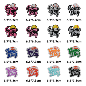 Nuevo tema deportivo colorido hierro en brillo bordado Rugby fútbol juego día banderín parches para Abrigo con capucha - Product Image 2