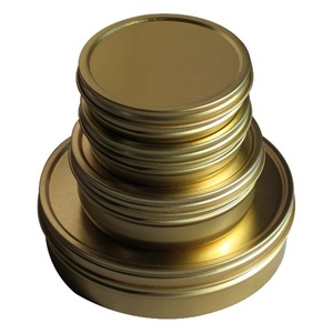 Premium boîte vide en fer blanc <span class=keywords><strong>100G</strong></span> 250G stockage de <span class=keywords><strong>Caviar</strong></span> en étain doré rond - Product Image 1