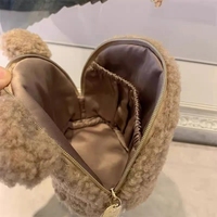 OEM pas cher personnaliser fausse fourrure Teddy écologique maquillage stockage épicerie cosmétique sac Life Style sac à main rouge à lèvres mignon ours pochette