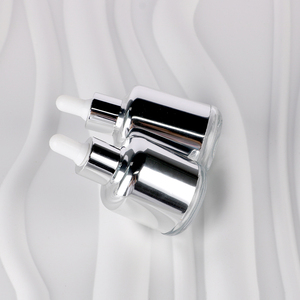 Luxury Silver <b>Dropper</b> <b>Bottle</b> Glass <b>Bottle</b> Customized Essential Oil <b>Bottle</b> Cosmetics Container Empty With Rubber Stopper <b>Dropper</b> - Product Image 4