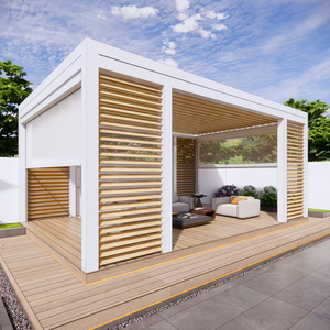 Pérgola de Aluminio de Lujo para Exteriores, Sistema de <span class=keywords><strong>Louvre</strong></span> Motorizado con Control Remoto, Impermeable y Resistente al Viento, para Jardín, Patio o Pabellón - Product Image 3