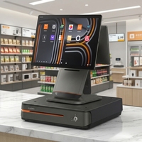 Terminal de point de vente Android tout-en-un SUNMI T3, caisse enregistreuse de bureau avec imprimante de reçus 80 mm, lecteur de codes-barres pour magasin pratique