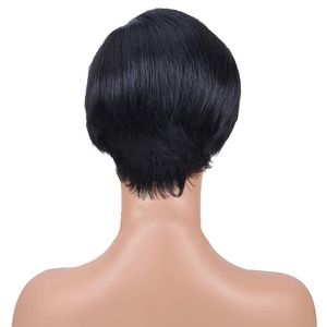 Perruque Courte Droite en <span class=keywords><strong>Cheveux</strong></span> Humains Indiens, <span class=keywords><strong>Coupe</strong></span> Pixie, Lace Frontale 13x4, 6 Pouces, Résistante à la Chaleur, Raie Latérale, pour Femmes Noires Américaines, Perruques Vierges - Product Image 5