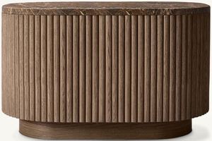 Mesa de Centro de Estilo Americano en Madera Sólida, Creativa, Simple y Retro, Mesa Esquinera Simple con Superficie de Mármol - Product Image 3