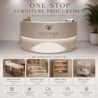 Comptoir de réception moderne en MDF, finition brillante, éclairage LED, mobilier de bureau commercial, utilisation hospitalière
