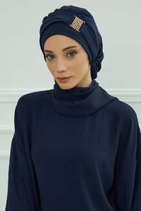 Hijab instantané en pashmina <span class=keywords><strong>de</strong></span> haute qualité pour femmes musulmanes, bandeau turc, turban, bonnets avec accessoires métalliques - Product Image 3