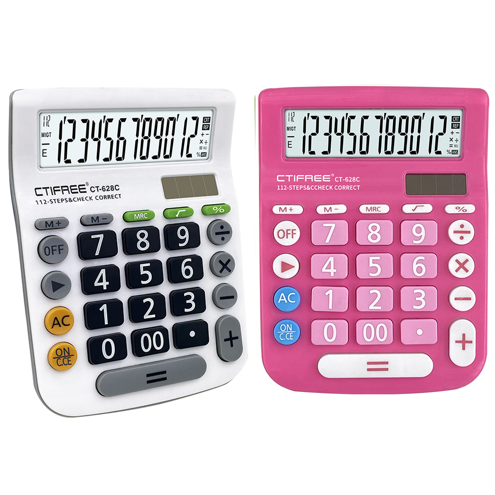 12 цифр OEM калькулятор производители белый/зеленый/синий/двойная мощность автоматический Повтор финансовых Настольный калькулятор с логотипом