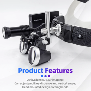 Lámpara de luz <span class=keywords><strong>LED</strong></span> Dental <span class=keywords><strong>LED</strong></span> lupas binoculares Punto de brillo ajustable laboratorio Dental 5W faro para faro quirúrgico 2.5X 3.5X - Product Image 4