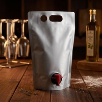 Pochette souple personnalisée en aluminium imprimé par gravure avec valve à bec verseur, étanche, pour liquides, jus, vin, emballage alimentaire flexible, OEM