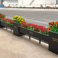 Kit de grandes jardinières rectangulaires en métal en aluminium personnalisées contemporaines pour la maison extérieure pour le jardin de pépinière plante décorative