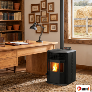 Shimi-Estufas de <span class=keywords><strong>pellets</strong></span> de madera de biomasa modernas, chimenea <span class=keywords><strong>con</strong></span> control remoto para sala de estar, uso interior de acero - Product Image 5