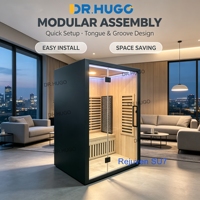 DR.HUGO Rejuven SU7 Thérapie par lumière rouge à spectre complet et sauna infrarouge lointain, sauna intérieur pour 2 personnes