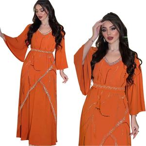 Abaya musulmane à paillettes pour femmes, vêtements islamiques en patchwork, robes maxi en <span class=keywords><strong>jellaba</strong></span> marocaine, robe abaya pour femmes musulmanes africaines du Moyen-Orient - Product Image 3