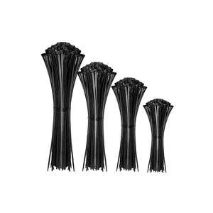 1000 cái/túi Nylon quan hệ cáp tự khóa màu đen trắng nhựa Zip Tie Chiều dài 100mm 180mm 200mm 280mm 350mm 400mm 500mm 800mm 120