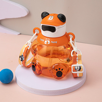 Encantadoras botellas de plástico estilo Panda para niños, colores degradados de moda con correa de fácil transporte