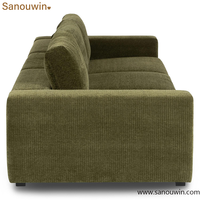 Canapé en bois de teck de haute qualité de style naturel, meubles de salon et de chambre à coucher, canapé sectionnel en tissu et éponge avec coussins doux