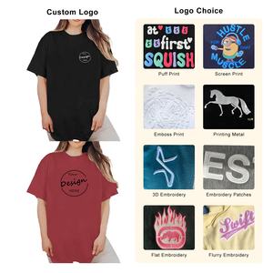 T-shirt pour femmes en vrac Vente en gros Couleur unie Confortable Coton Qualité supérieure Street Wear Décontracté Épaules tombantes Col ras du cou Oversize - Product Image 3