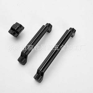 Furniture Handle Zinc Alloy <b>Black</b> Bar Shape Cabinet Drawer Minimalist Durable - Product Image 3