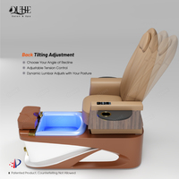 Fauteuil de pédicure de luxe pour spa, avec bain de pieds, massage par airbag, cuvette en fibre de verre et fonction massage