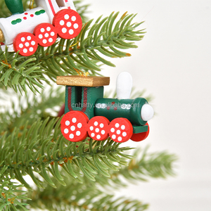 Handmade Wooden Small <b>Train</b> Pendant Christmas <b>Tree</b> Decoration and Children's Birthday Gift Box - Product Image 4